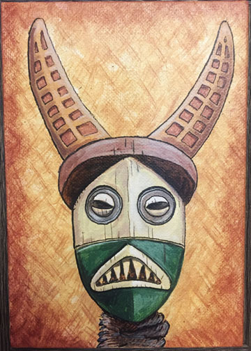 adventureland mask, a painting by Tiki King