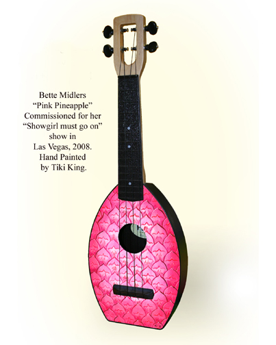 Bette Midlers pink pineapple Flea Ukulele