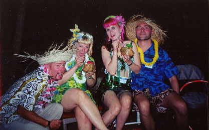 otto and friends at the Tiki King luau