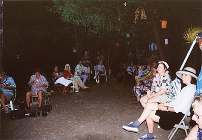 audience at Tiki King's luau