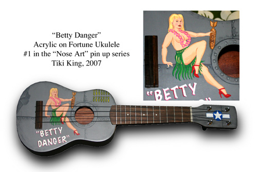 Tiki King's pin-up art ukulele, betty danger