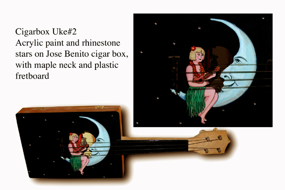 Cigarbox Art Ukulele #2 by Tiki King