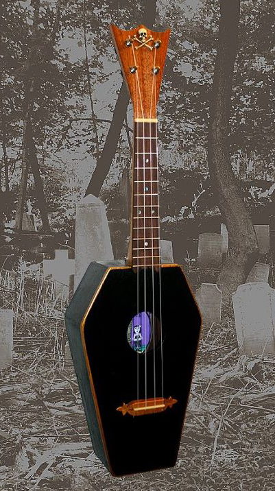 Tiki King custom coffin Ukulele