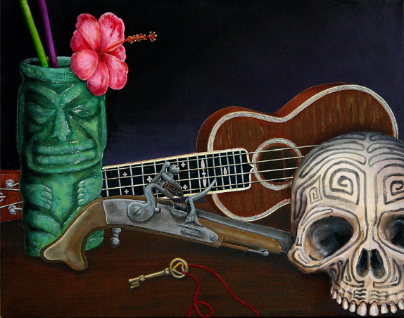 Fishtail, a painting by Tiki King