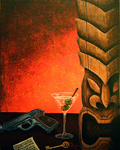 Items of interest, a painting by Tiki King