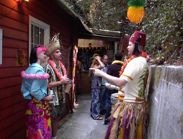 Tiki King and Otto Von Strohiem at the luau