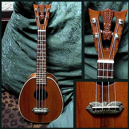 Tiki King custom Mahogany Pineapple Ukulele