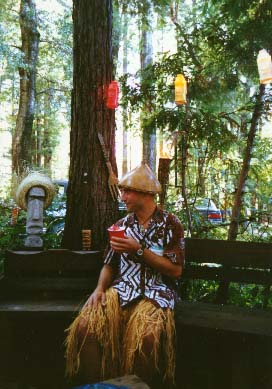 Otto Von Strohiem at the Tiki King luau, 1996