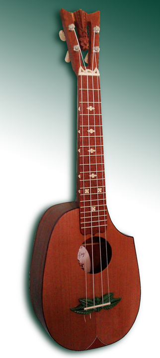 Tiki King Pineapple Cutaway Ukulele, #46 full