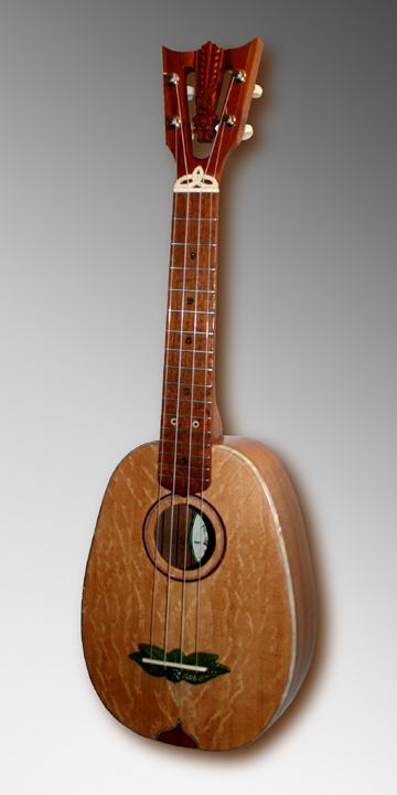 Custom pineapple shape Ukulele #31, Built by Tiki King, 2012