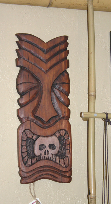 Skull Mouth Tiki wall carving by Tiki King