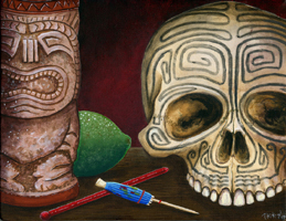 Skull study, a painting by Tiki King