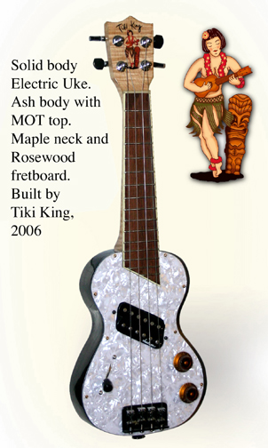solid body ukulele by Tiki King