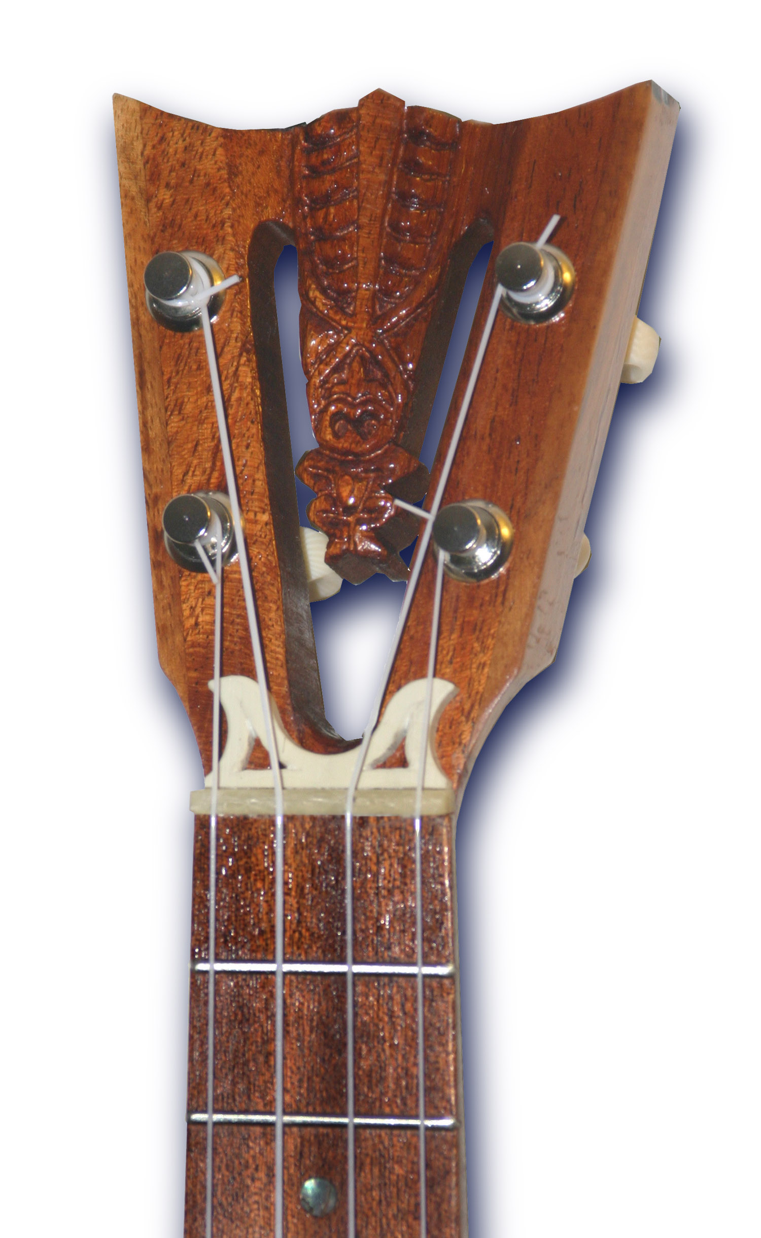 Tail piece Ukulele headstock by Tiki King