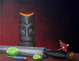 Tiki Mug with Scottish Dirk, a painting by Tiki King