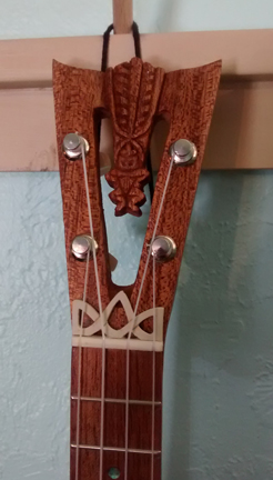 Tiki King celtic Ukulele, #47 head stock detail