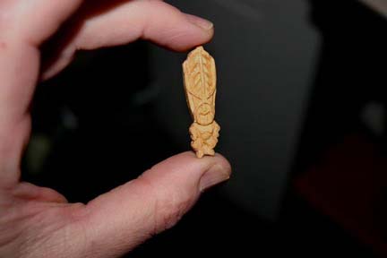  a tiny tiki, carved by Tiki King