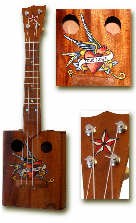 true love tattoo cigarbox Ukulele