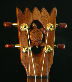 Turtle Ukulele headstock by Tiki King