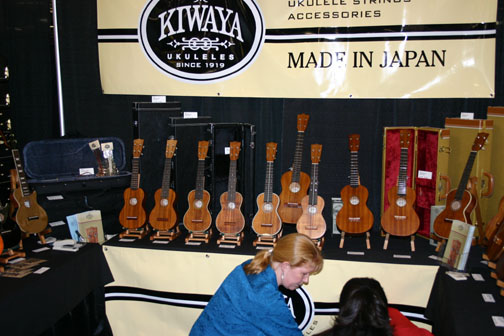 More Ukes at the Kiwaya Booth at the NAMM Show January 17th-18th 2008 in Anaheim, CA.