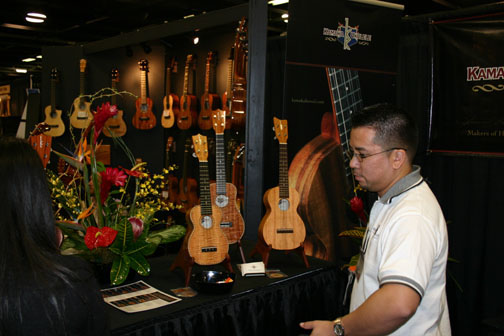 Some nice Ukes from Kamaka at the NAMM Show January 17th-18th 2008 in Anaheim, CA.