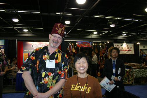 Tiki King with Miss EleUke at the NAMM Show January 17th-18th 2008 in Anaheim, CA.