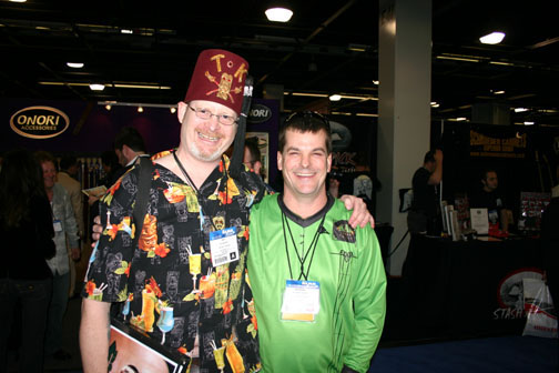 Tiki King with Mike Upton of Kala at the NAMM Show January 17th-18th 2008 in Anaheim, CA.