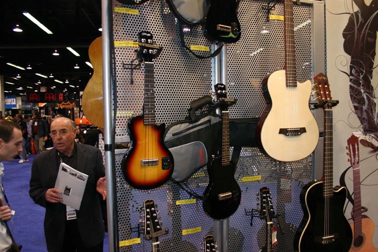 A couple solid body electric Ukuleles from Stagg at the NAMM Show January 16th-19th 2008 in Anaheim, CA.