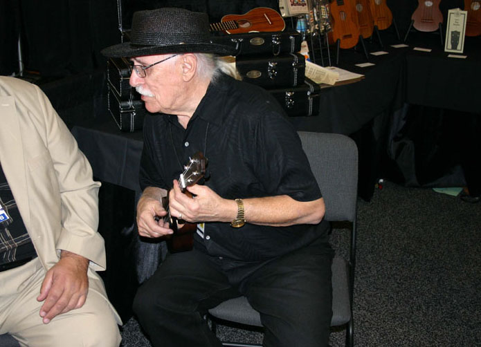 Travis Harrelson plays a tune at the NAMM Show January 16th-19th 2008 in Anaheim, CA.