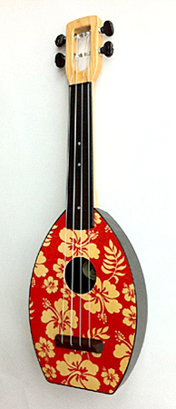 red aloha Flea Ukulele by Tiki King