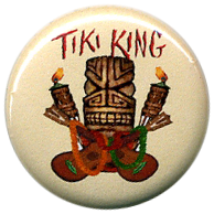 crossed Ukes Button by Tiki King