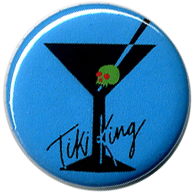 Martini Skull Button by Tiki King
