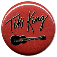 Red Ukulele Button by Tiki King