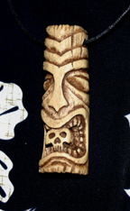 Skull mouth Tiki necklace by Tiki King