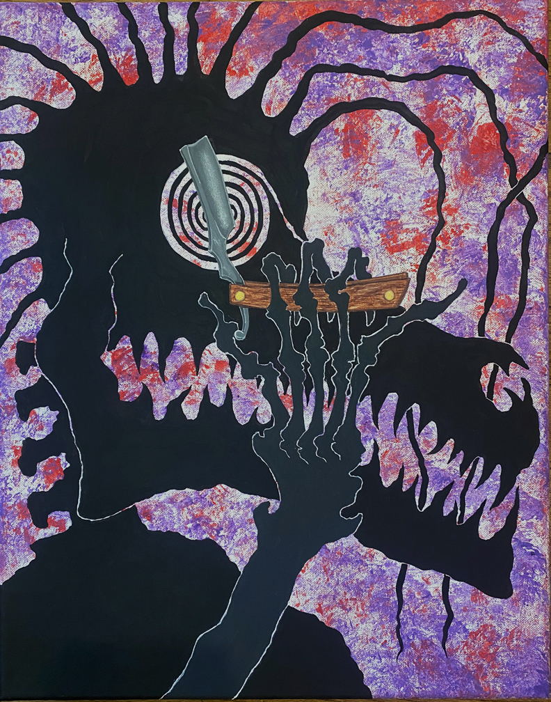 soul with straight razor. A Soul painting from J.P.T.K.B